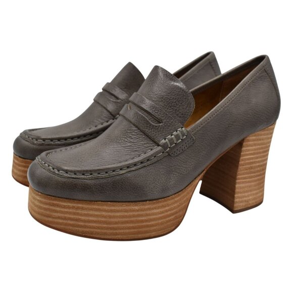 Kork-Ease Shoes - KorkEase Womens Size 10 Barbara Platform Grey Penny Loafer Pump Shoes